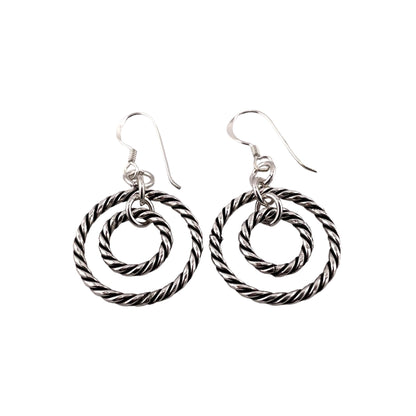 Roped Eternity Earrings Sterling Silver