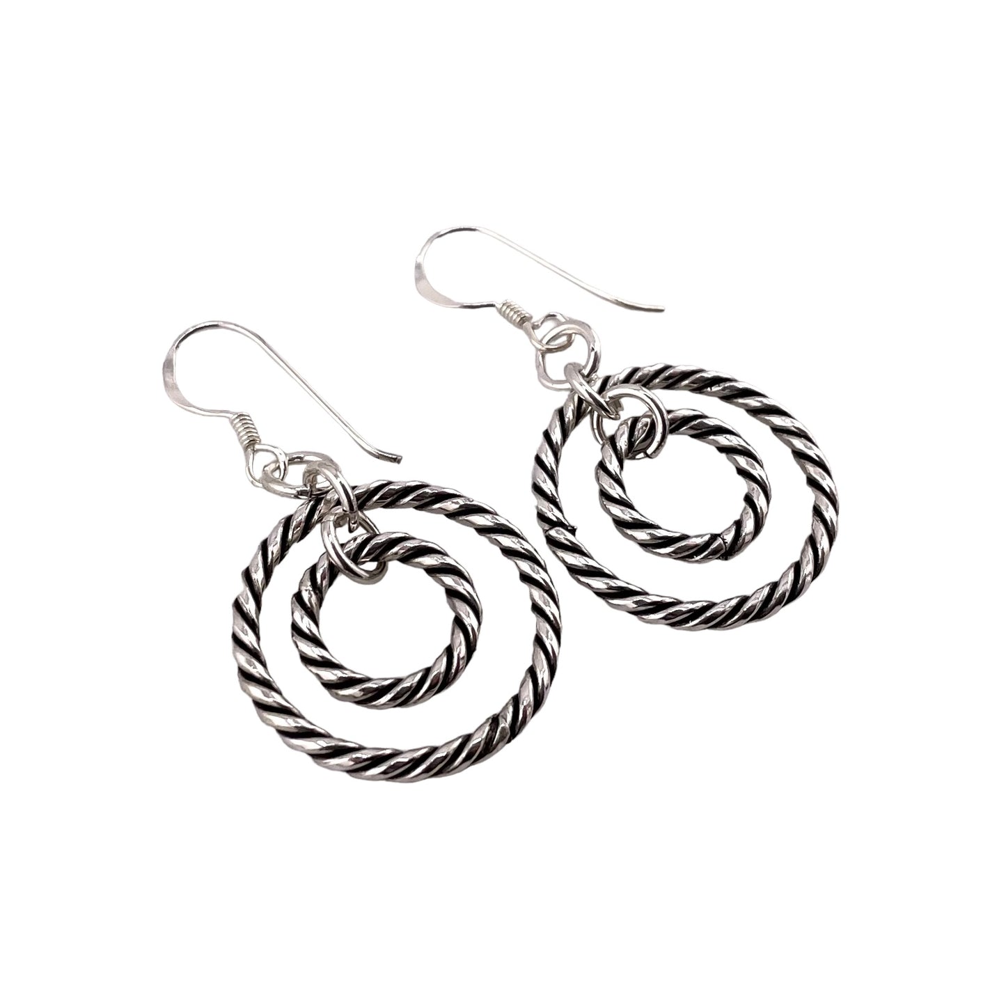 Roped Eternity Earrings Sterling Silver