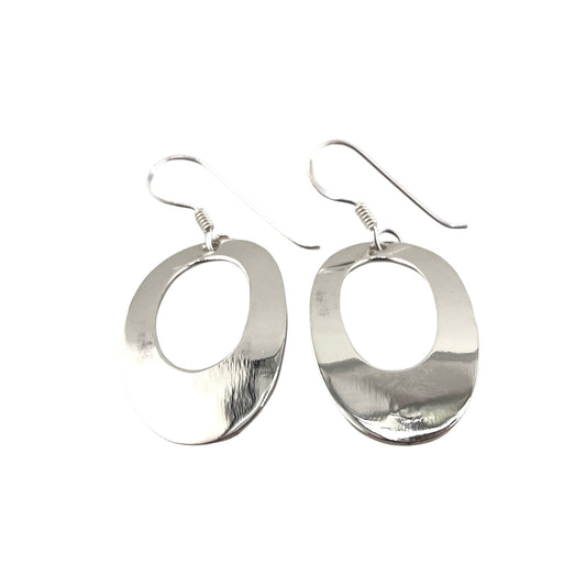 Oval Earrings Sterling Silver