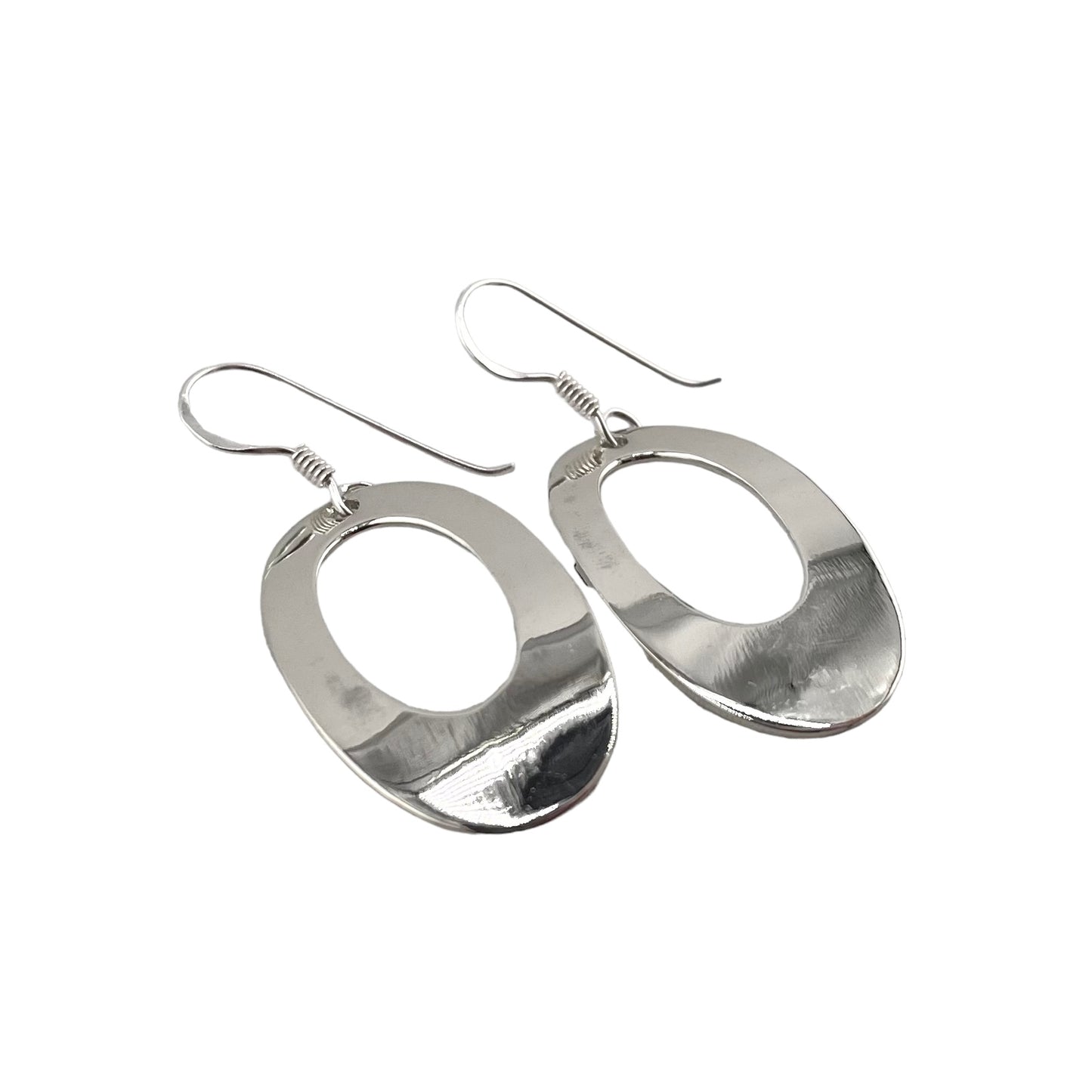 Oval Earrings Sterling Silver