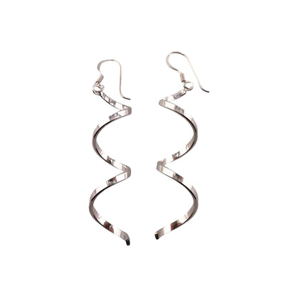 Swirl Dangle Earrings Sterling Silver