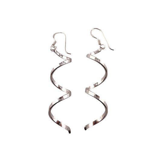 Swirl Dangle Earrings Sterling Silver