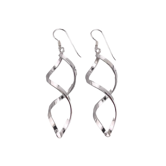 Swirl Dangle Earrings Sterling Silver