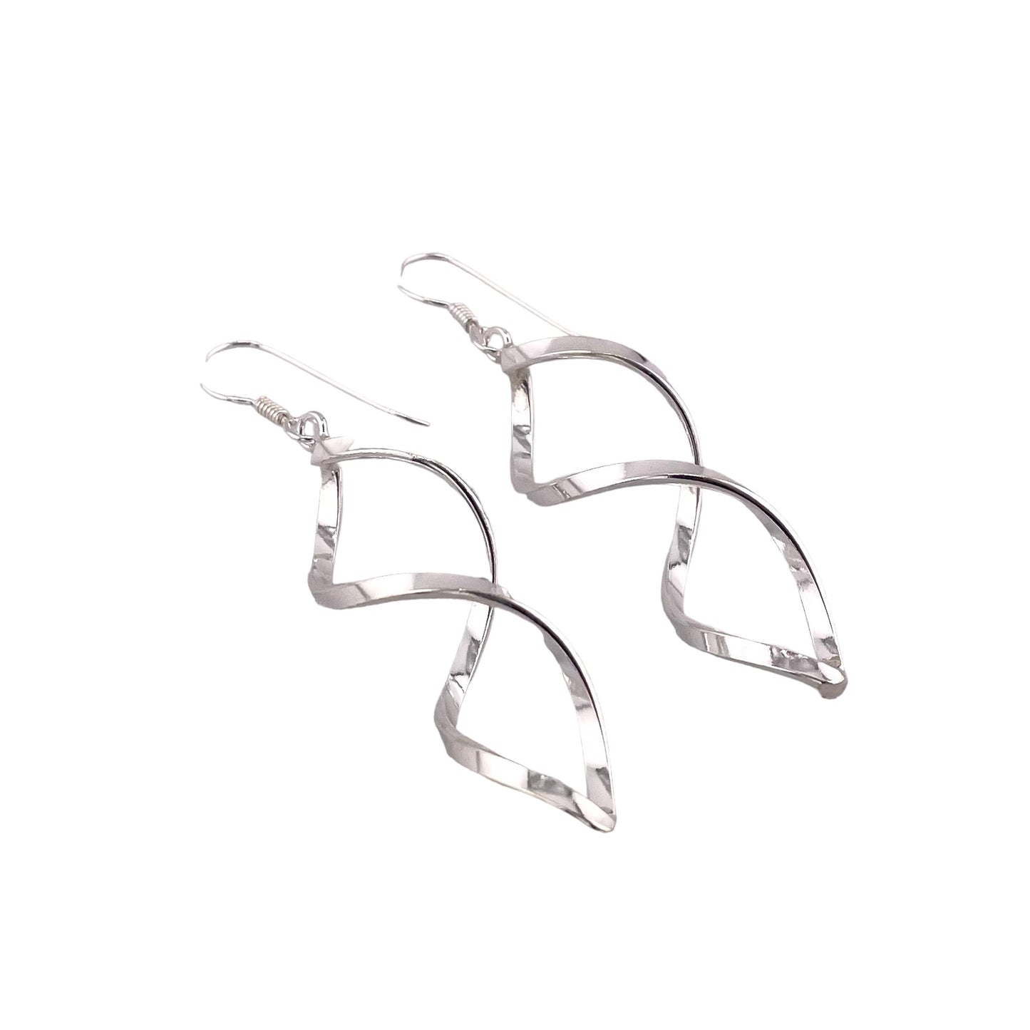Swirl Dangle Earrings Sterling Silver