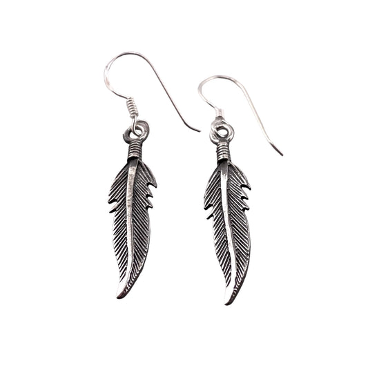 Feather Earrings Sterling Silver