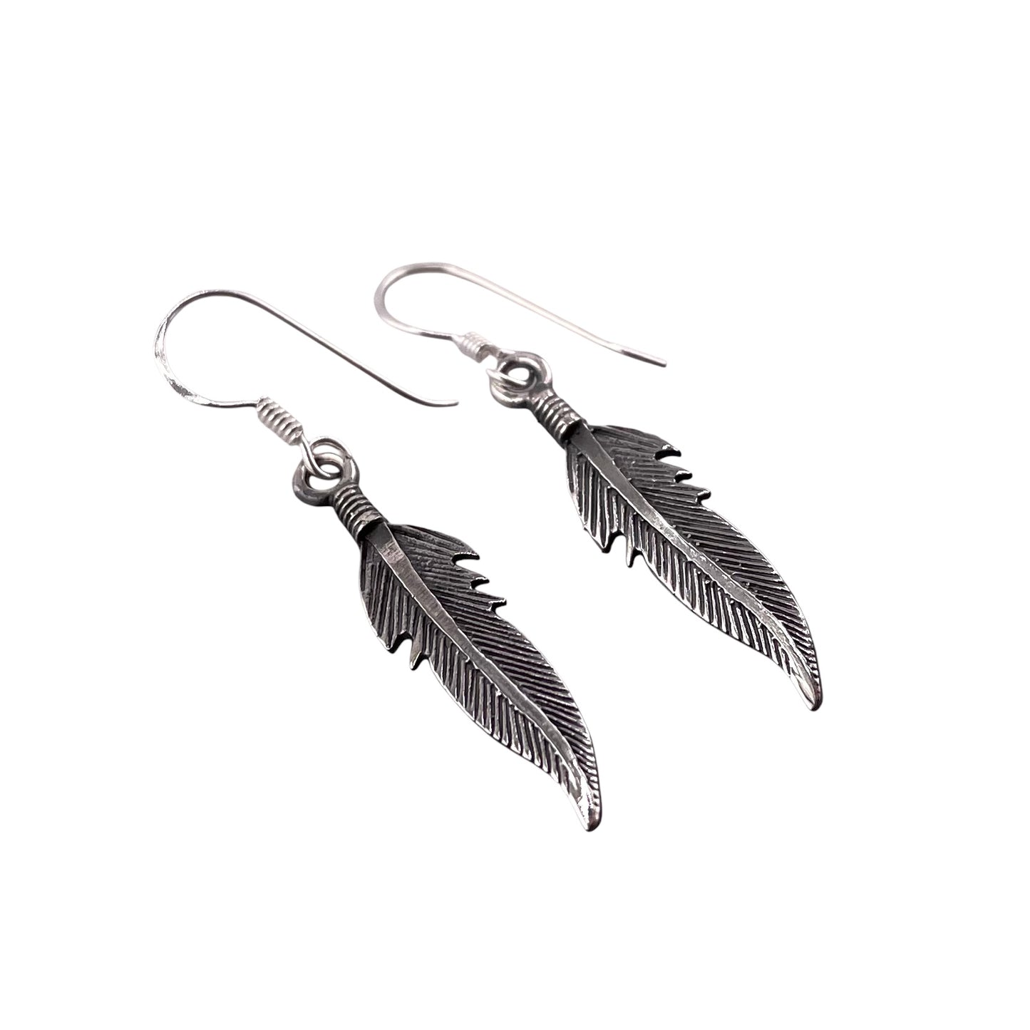 Feather Earrings Sterling Silver