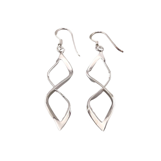 Swirl Dangle Earrings Sterling Silver