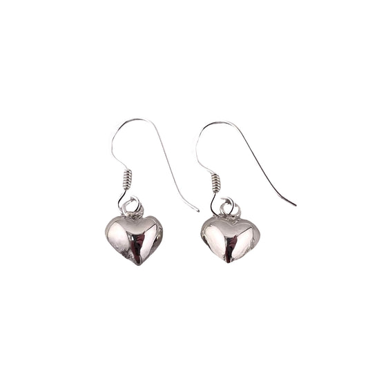Heart Dangle Earrings Sterling Silver