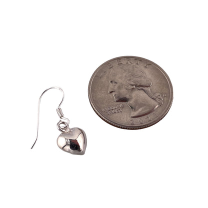 Heart Dangle Earrings Sterling Silver