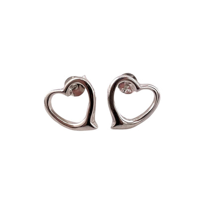 Heart Stud Earrings Sterling Silver