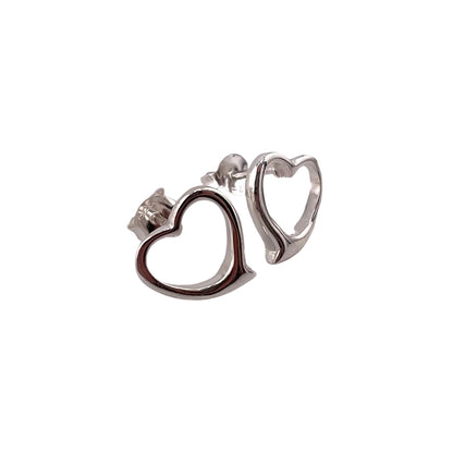 Heart Stud Earrings Sterling Silver