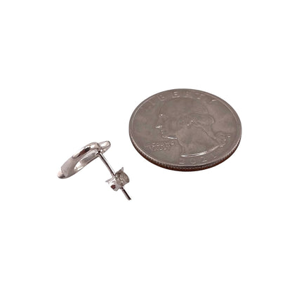 Heart Stud Earrings Sterling Silver
