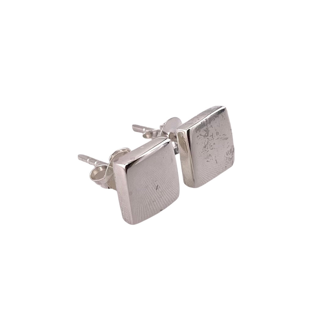 Square Stud Earrings Sterling Silver