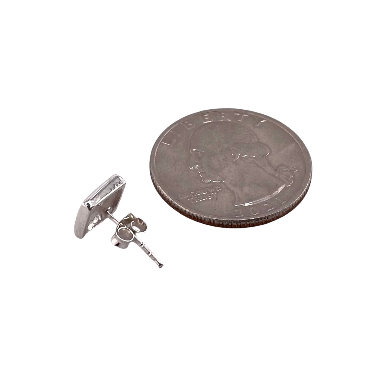 Square Stud Earrings Sterling Silver