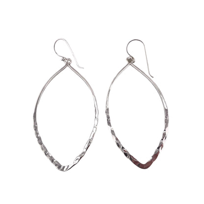 Hammered Fashion Dangle Earrings Sterling Silver
