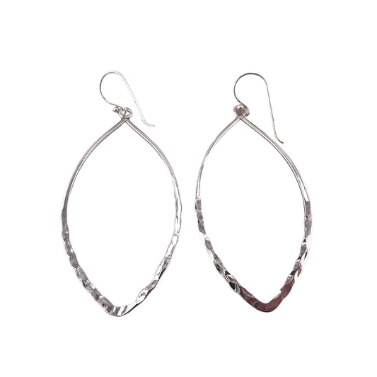 Hammered Fashion Dangle Earrings Sterling Silver