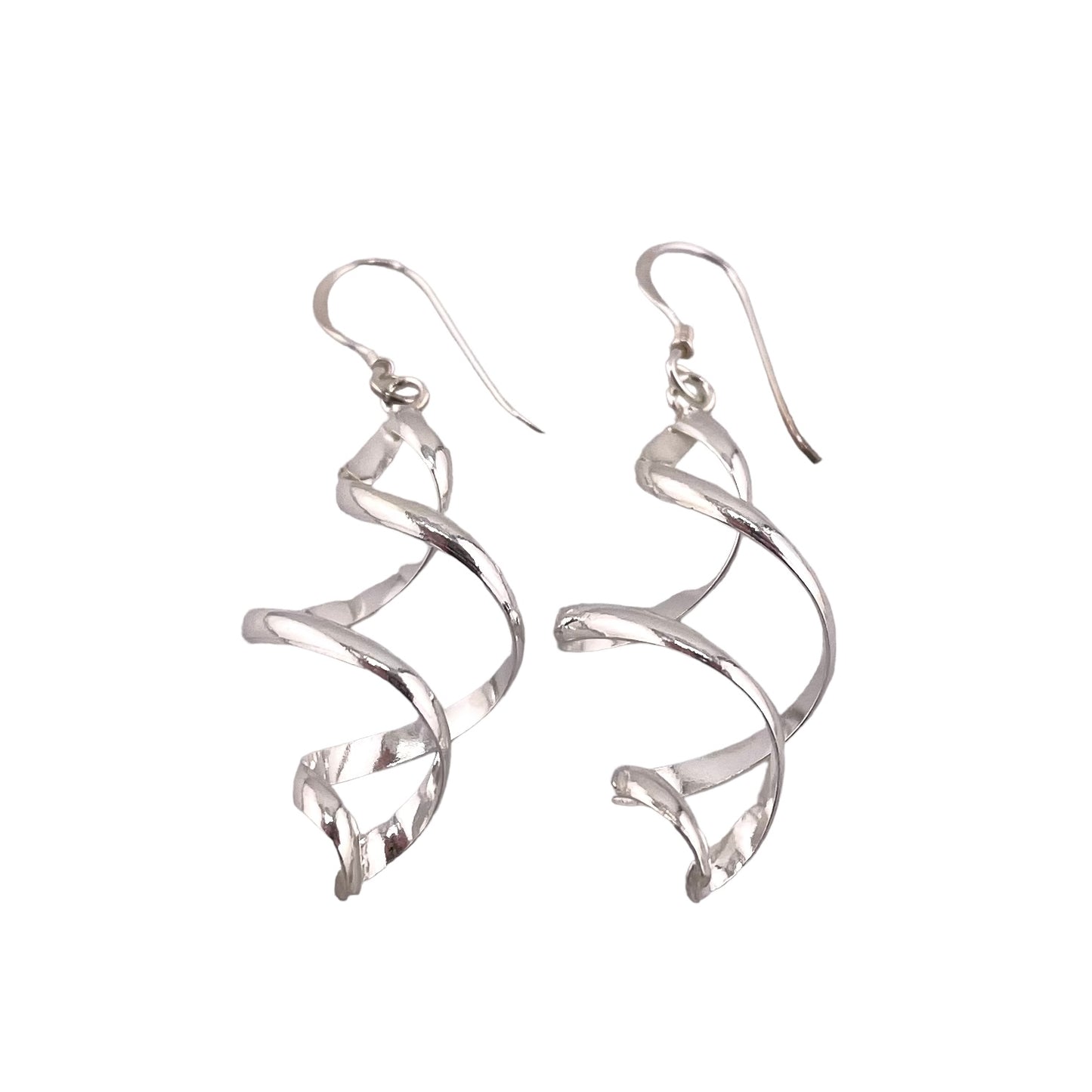 Swirl Dangle Earrings Sterling Silver