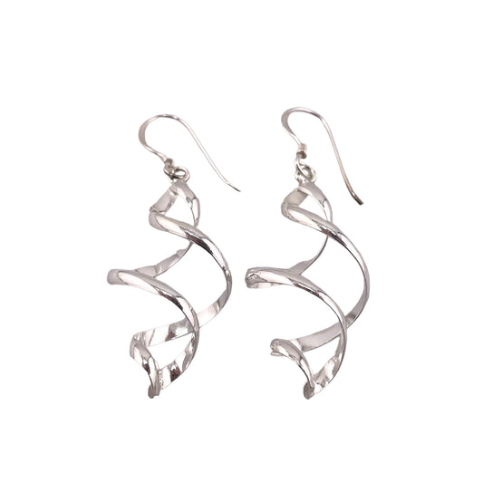 Swirl Dangle Earrings Sterling Silver