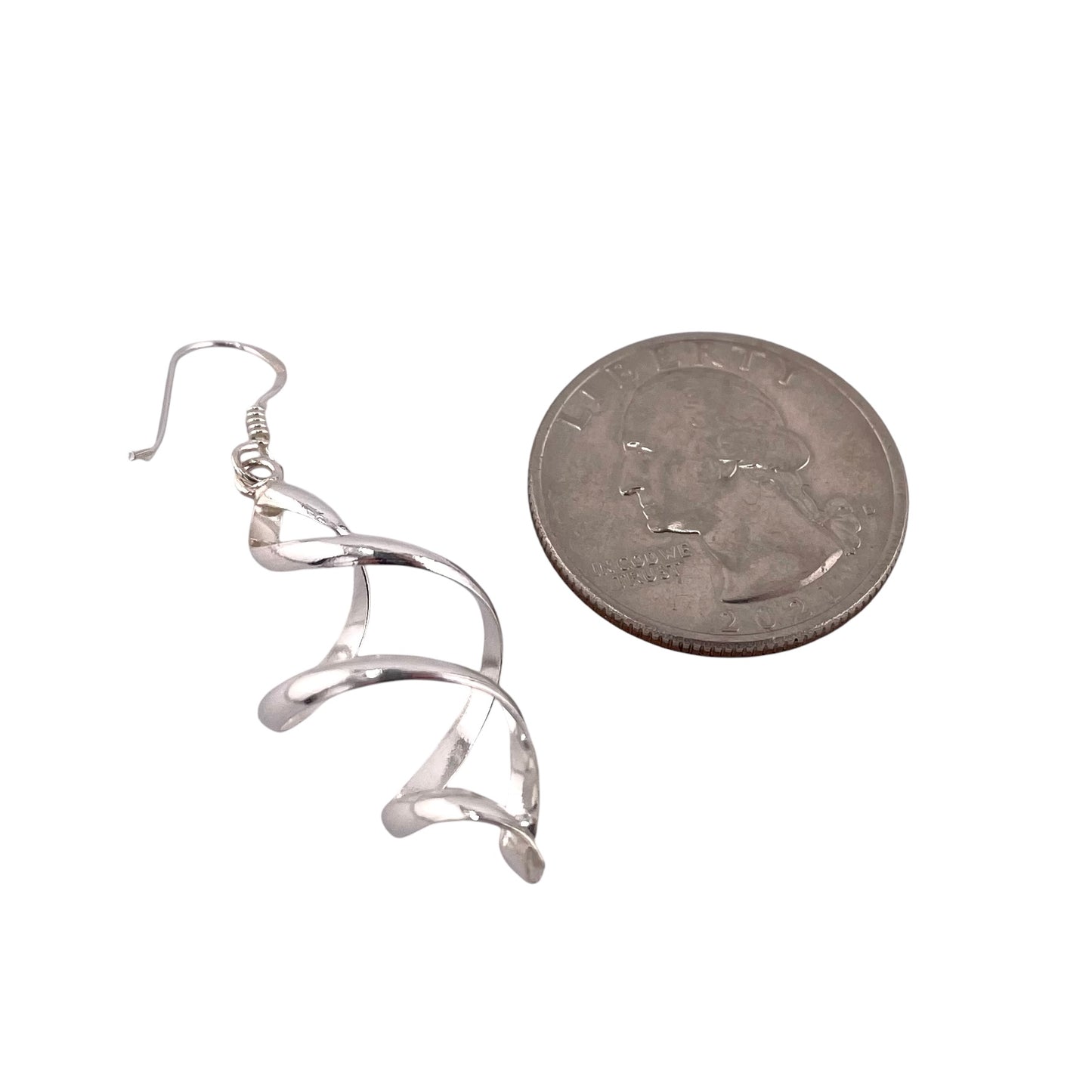 Swirl Dangle Earrings Sterling Silver