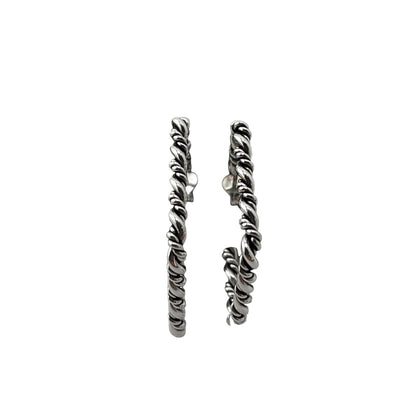 Rope Plain Twist Earrings Sterling Silver