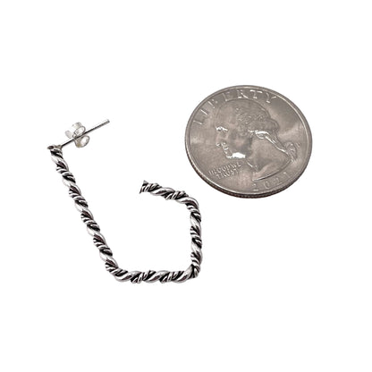 Rope Hook Twist Earrings Sterling Silver