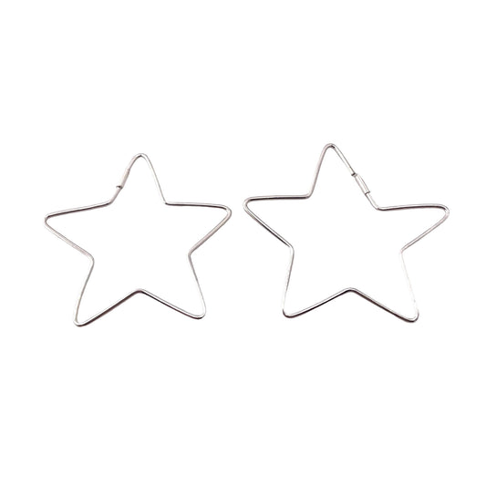 Star Outline Endless Earrings Sterling Silver