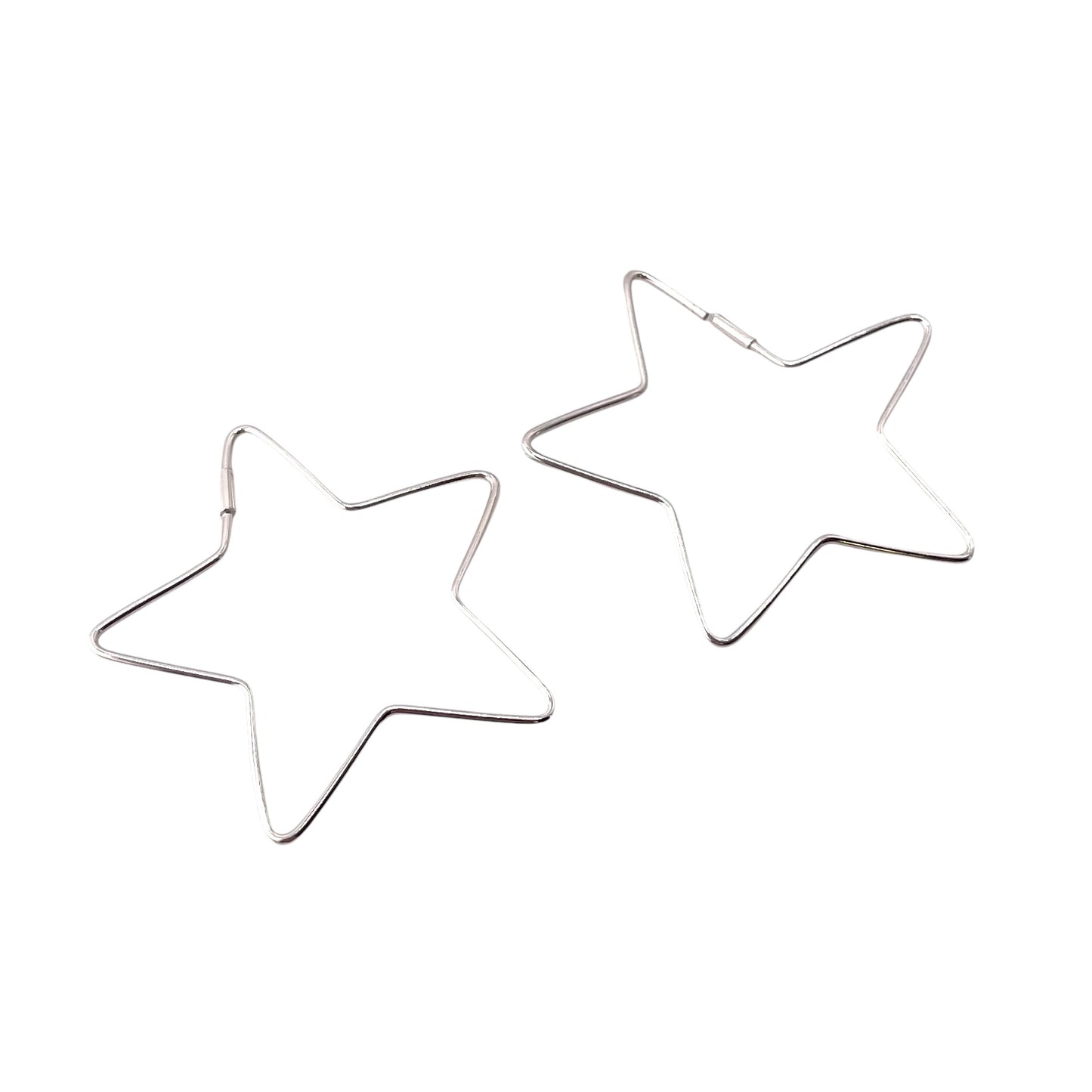 Star Outline Endless Earrings Sterling Silver