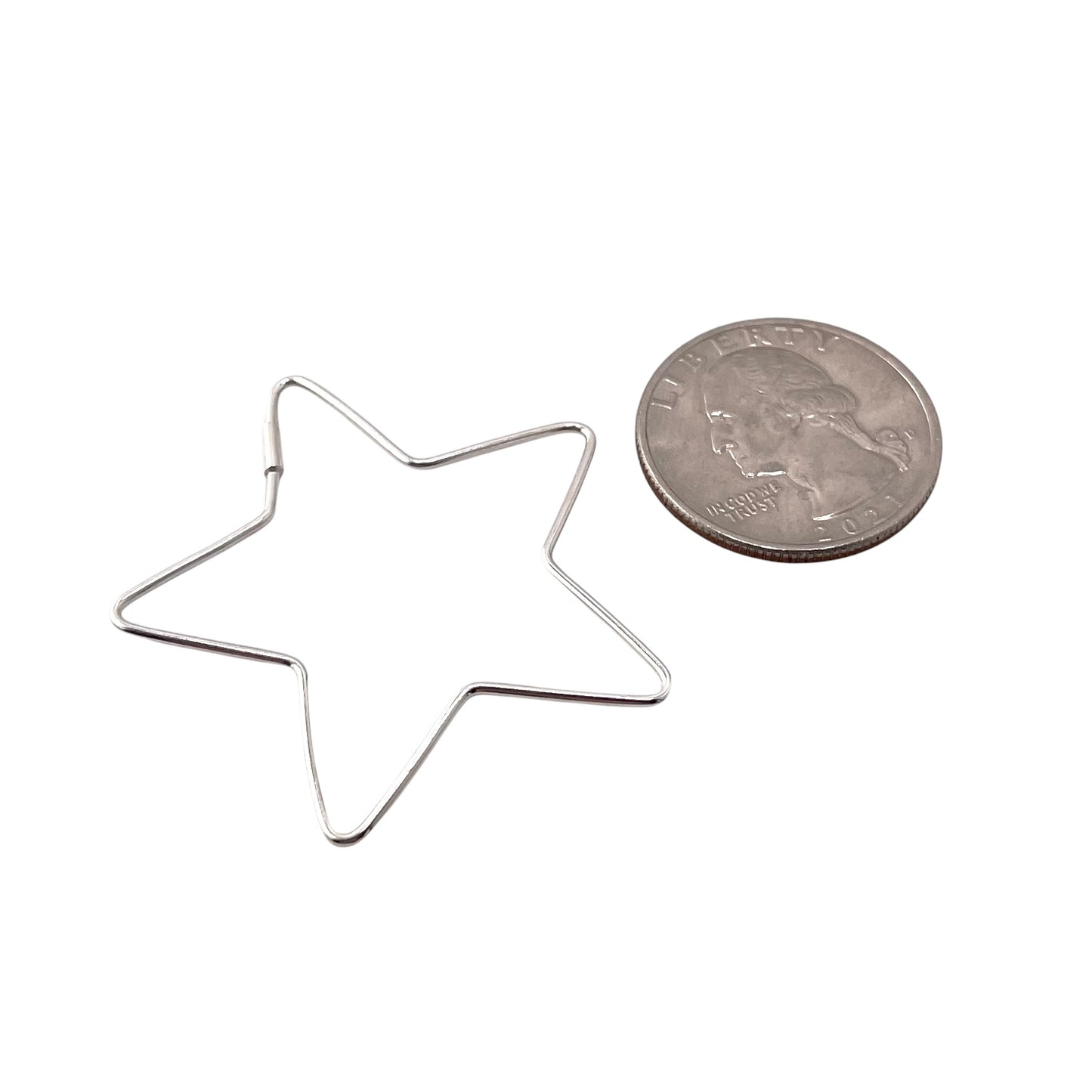 Star Outline Endless Earrings Sterling Silver