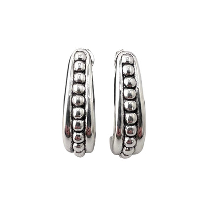 Bead Dot Row Post Earrings Sterling Silver