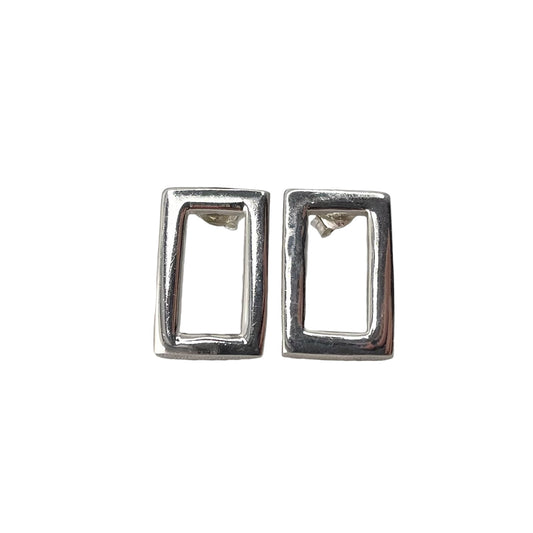 Rectangle Post Earrings Sterling Silver