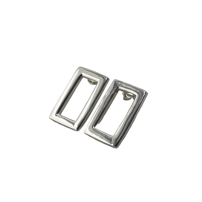 Rectangle Post Earrings Sterling Silver