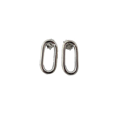 Oval Post Earrings Sterling Silver