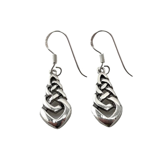 Braided Dangle Earrings Sterling Silver