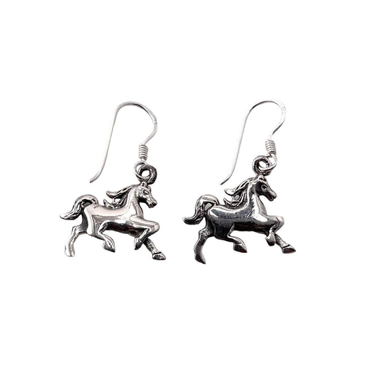 Horse Dangle Earrings Sterling Silver