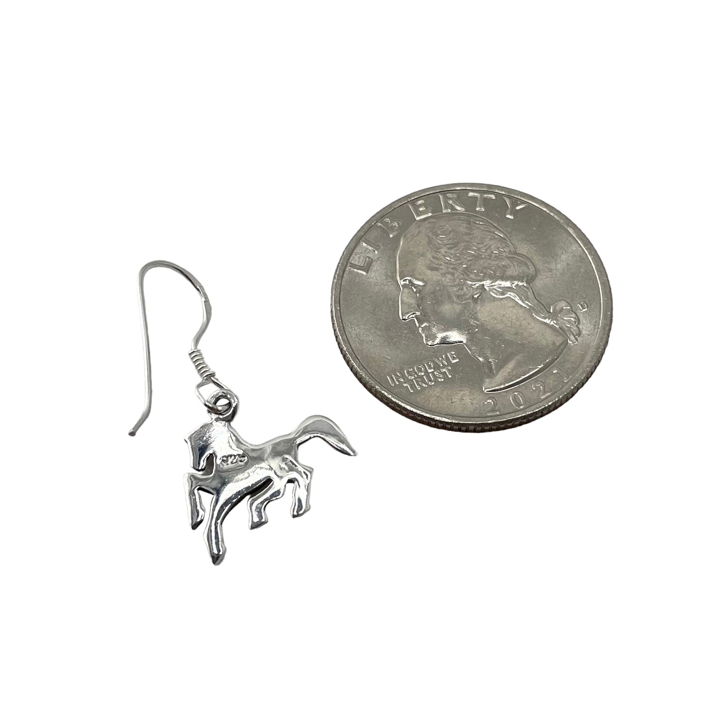 Horse Dangle Earrings Sterling Silver