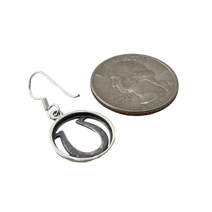 Horseshoe Dangle Earrings Sterling Silver