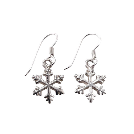 Snowflake Dangle Earrings Sterling Silver