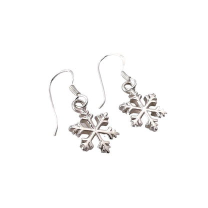 Snowflake Dangle Earrings Sterling Silver