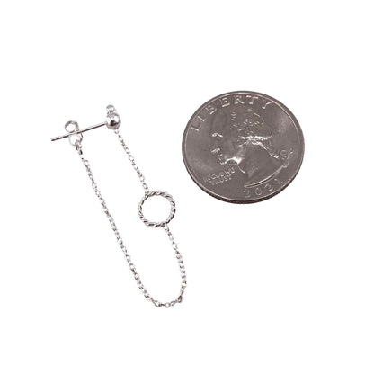 Eternity Twist Dangle Earrings Sterling Silver