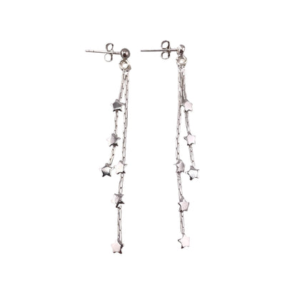 Star Dangle Earrings Sterling Silver