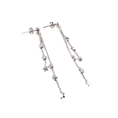 Star Dangle Earrings Sterling Silver