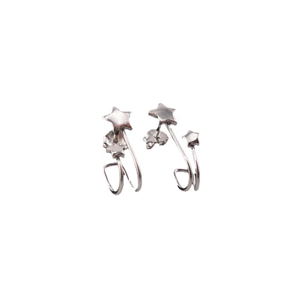 Star Cuff Post Earrings Sterling Silver