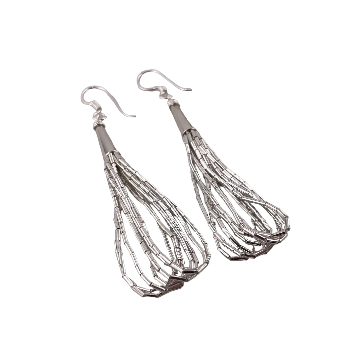 Liquid Silver 7-Strand Earrings Sterling Silver