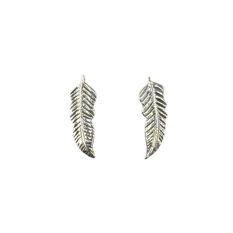 Feather Post Earrings Sterling Silver