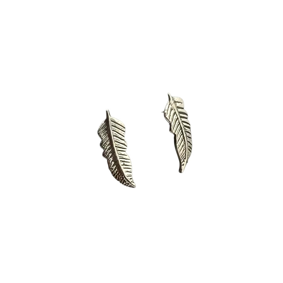 Feather Post Earrings Sterling Silver