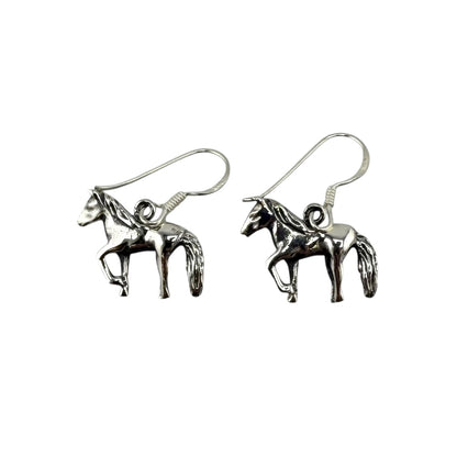 Horse Dangle Earrings Sterling Silver