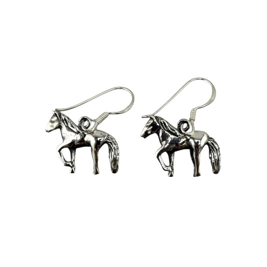 Horse Dangle Earrings Sterling Silver