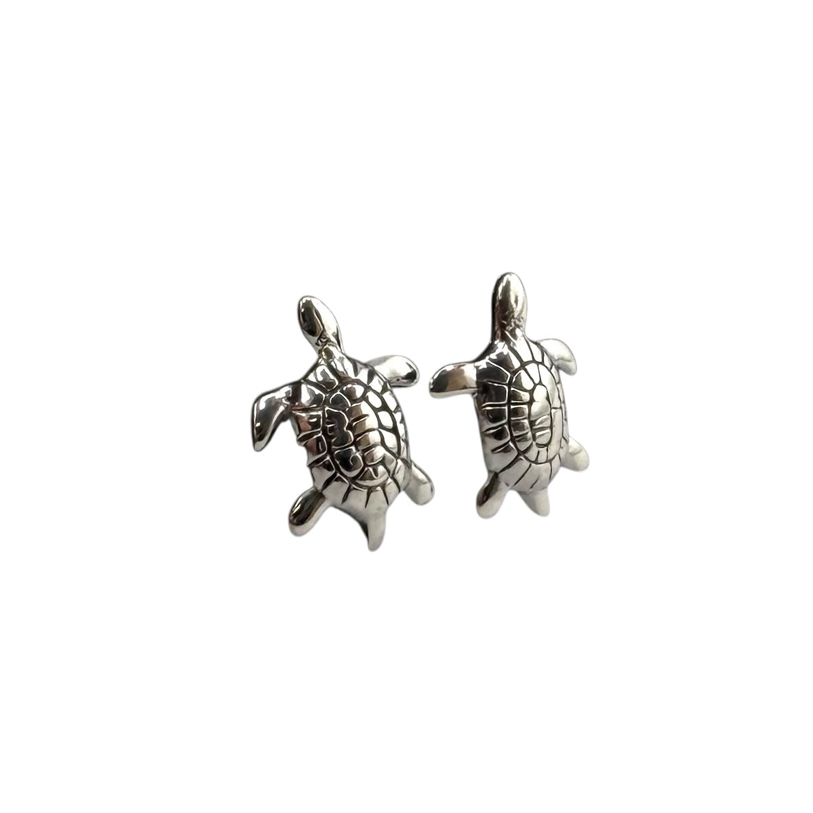 Turtle Post Earrings Sterling Silver