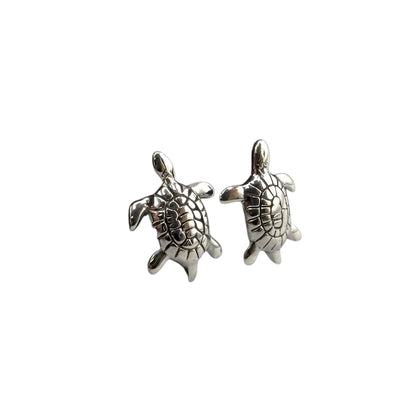 Turtle Post Earrings Sterling Silver
