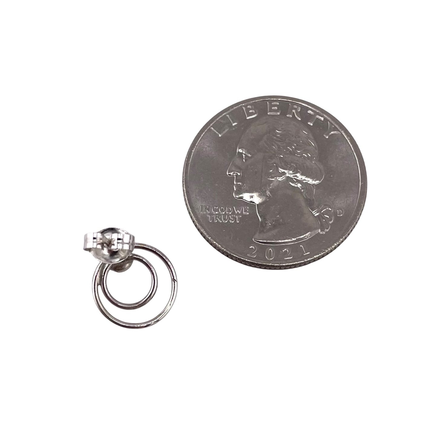 Turquoise Round Wire Navajo Earrings Sterling Silver